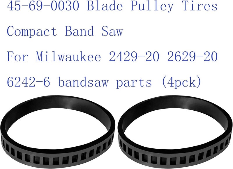 VIGORVIL 45-69-0030 Blade Pulley Tires Compact Band Saw For 2429-20 2629-20 6242-6 bandsaw parts (4pack) - Image 2